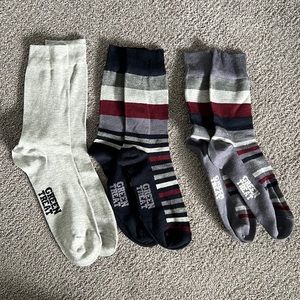 Three Pairs Green Tree Socks